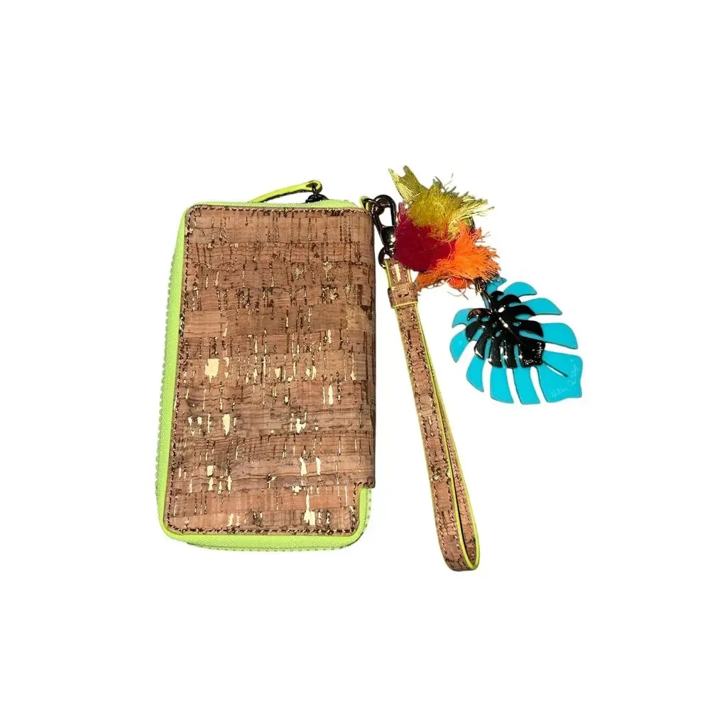Lily Pulitzer Tan and Gold Tiki Palm wallet phone Case